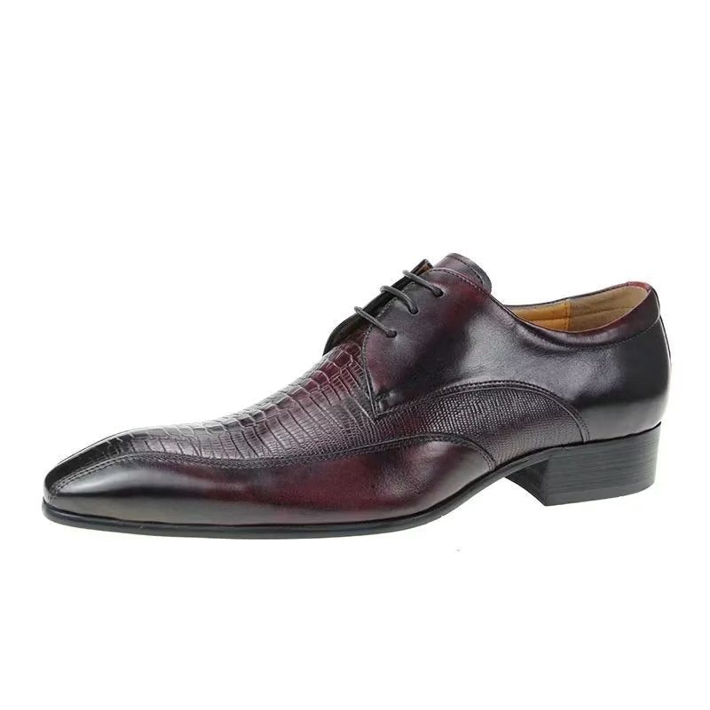 Formelle Sko Herre Elegant Krokodilleskinn Luksus Brogue Oxford - Rød