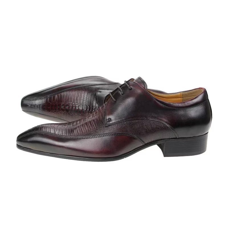 Formelle Sko Herre Elegant Krokodilleskinn Luksus Brogue Oxford - Rød