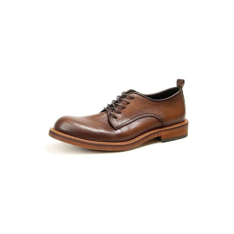 Formelle Sko Herre Elegant Retro Brogue Skinnkjole Oxford - Brun