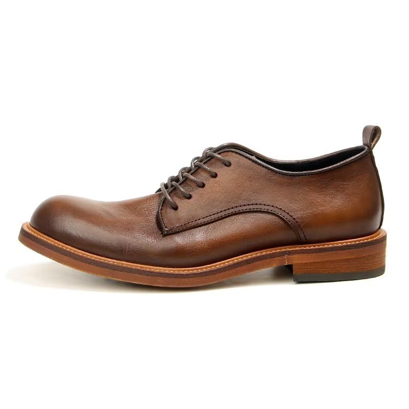 Formelle Sko Herre Elegant Retro Brogue Skinnkjole Oxford - Brun