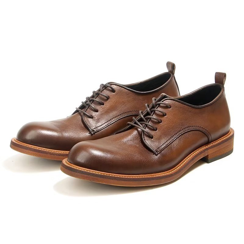 Formelle Sko Herre Elegant Retro Brogue Skinnkjole Oxford - Brun