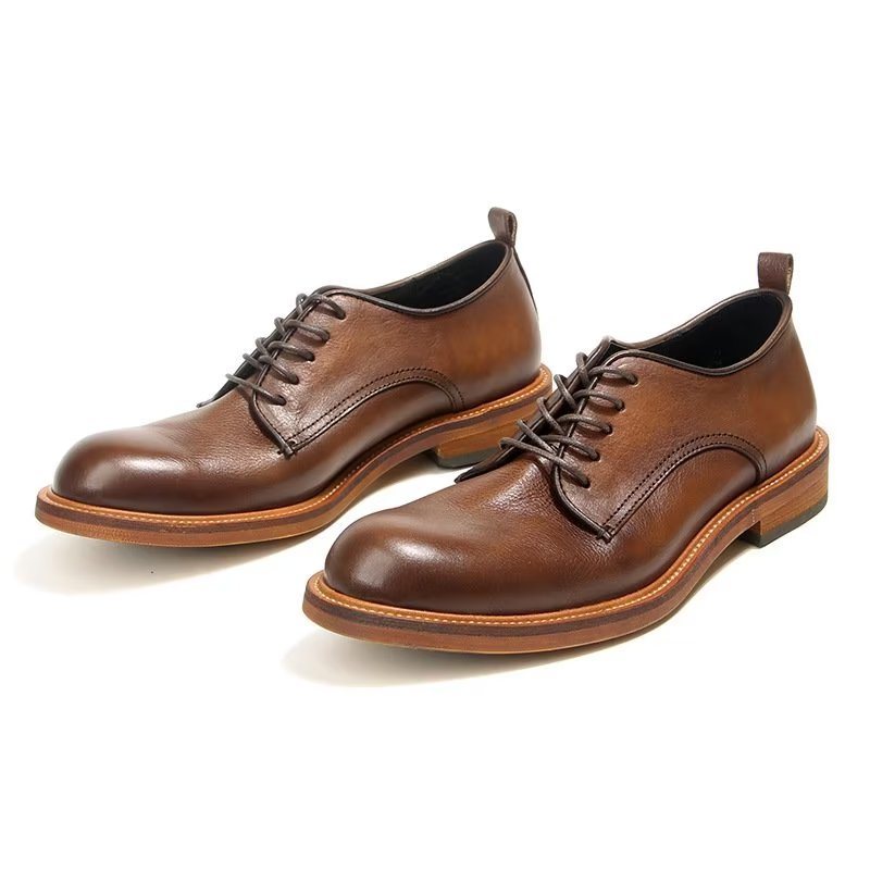 Formelle Sko Herre Elegant Retro Brogue Skinnkjole Oxford - Brun