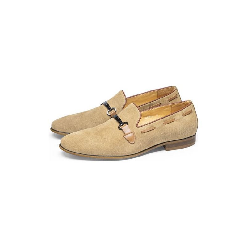 Formelle Sko Herre Elegant Skinn-slip-on Business Loafers - Beige