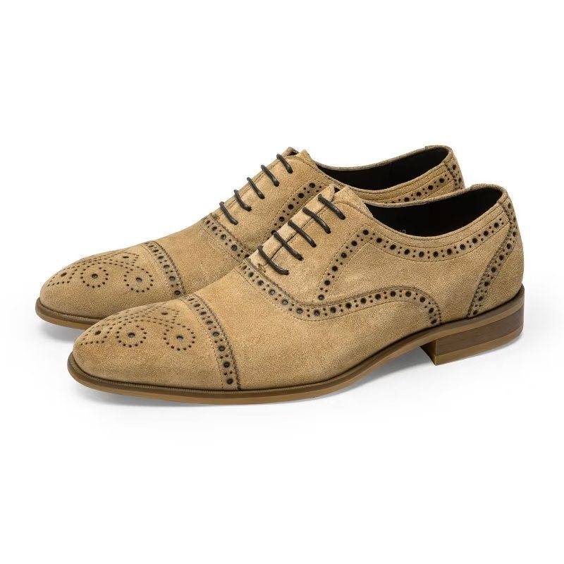 Formelle Sko Herre Elegant Tekstur Snøringskjole Brogues - Beige