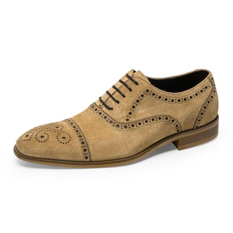 Formelle Sko Herre Elegant Tekstur Snøringskjole Brogues - Beige