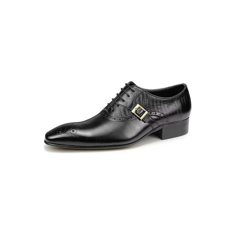 Formelle Sko Herre Elegante Brogue Bryllupssko I Ekte Skinn - Svart