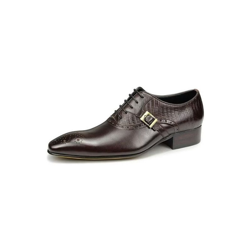 Formelle Sko Herre Elegante Brogue Bryllupssko I Ekte Skinn - Kaffe