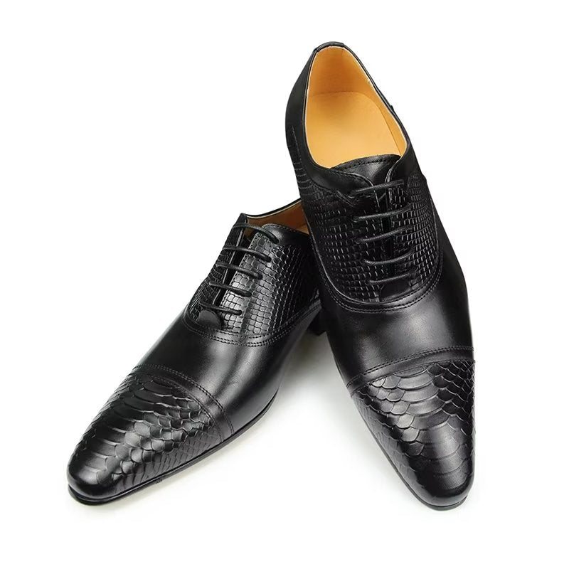 Formelle Sko Herre Elegante Tilpassede Brogue-skinn-bryllupsko - Svart