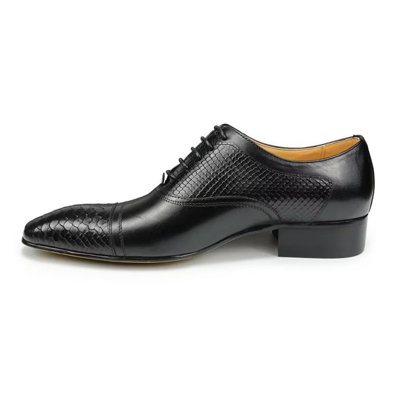 Formelle Sko Herre Elegante Tilpassede Brogue-skinn-bryllupsko - Svart