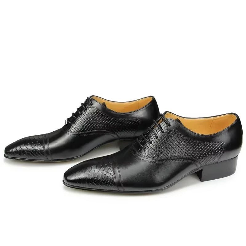 Formelle Sko Herre Elegante Tilpassede Brogue-skinn-bryllupsko - Svart