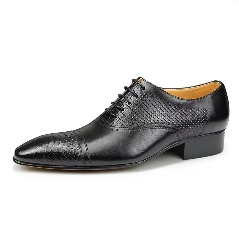 Formelle Sko Herre Elegante Tilpassede Brogue-skinn-bryllupsko - Svart