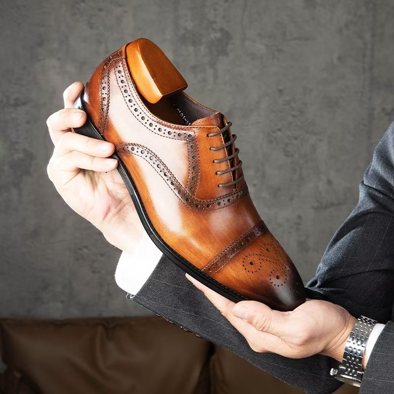 Formelle Sko Herre Klassiske Brogues Dress - Kaffe