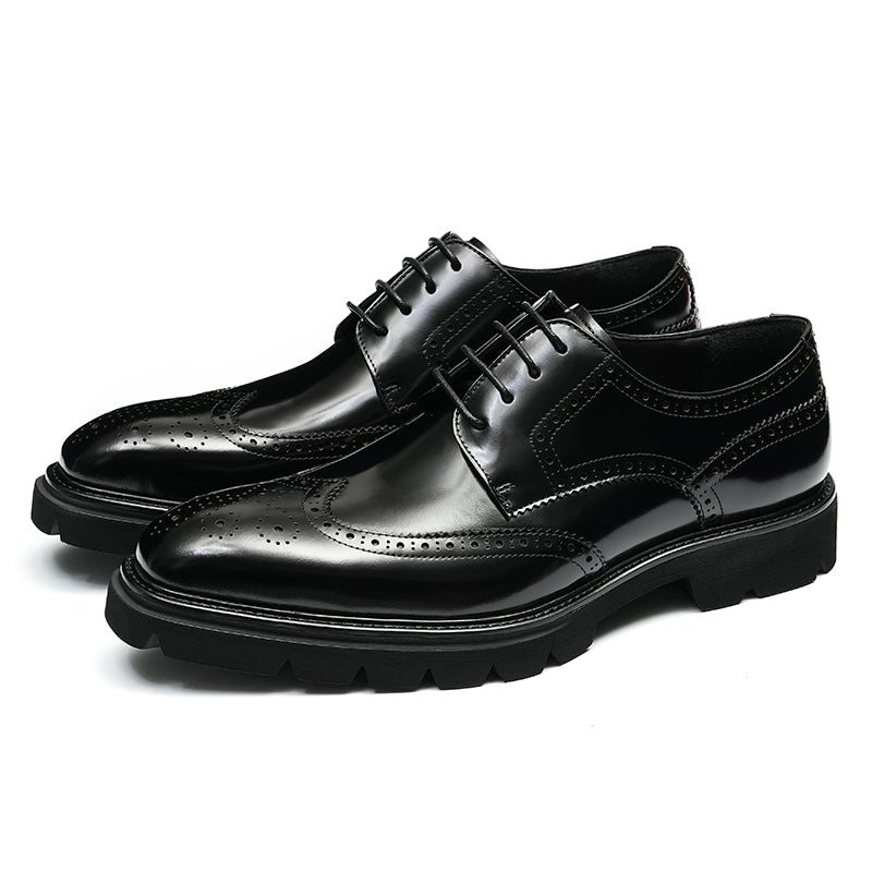 Formelle Sko Herre Luksus Brogue Oxford Dress - Svart