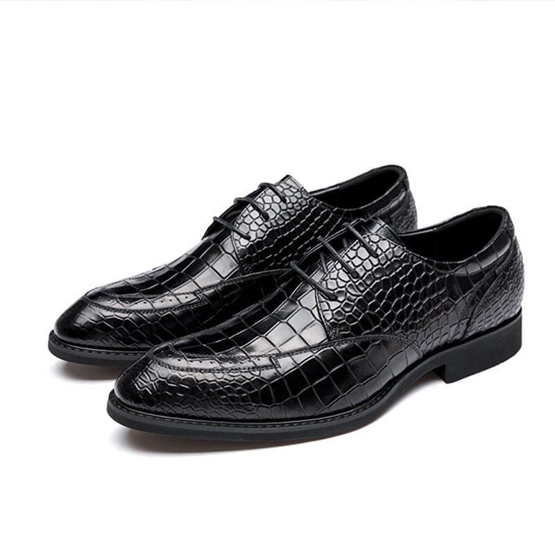 Formelle Sko Herre Luksus Crocgloss Classic Brogue Dress - Svart