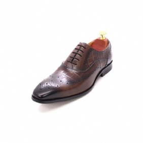 Formelle Sko Herre Luksus Krokodilleskinn Brogue Oxford Dress