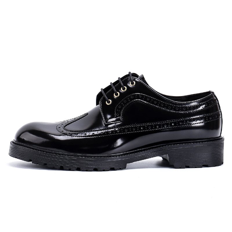 Formelle Sko Herre Luksus Oxford Brogue Dress - Svart