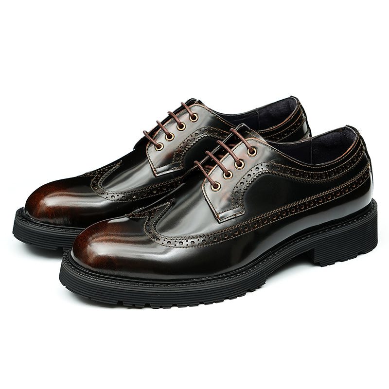 Formelle Sko Herre Luksus Oxford Brogue Dress - Kaffe