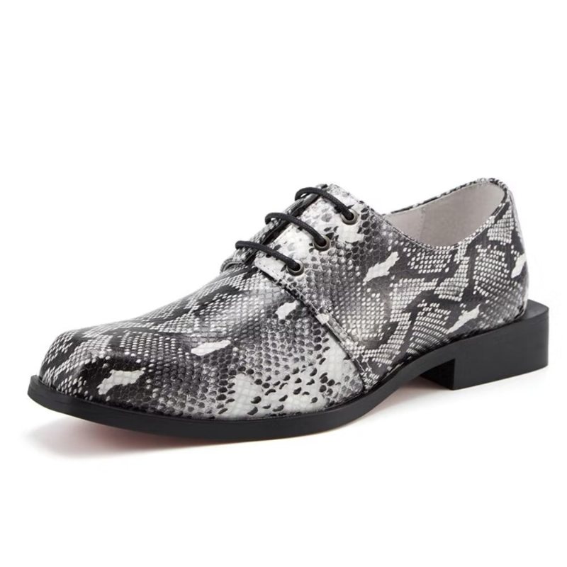 Formelle Sko Herre Luksus Serpent Square Toe Oxford Dress - Svart