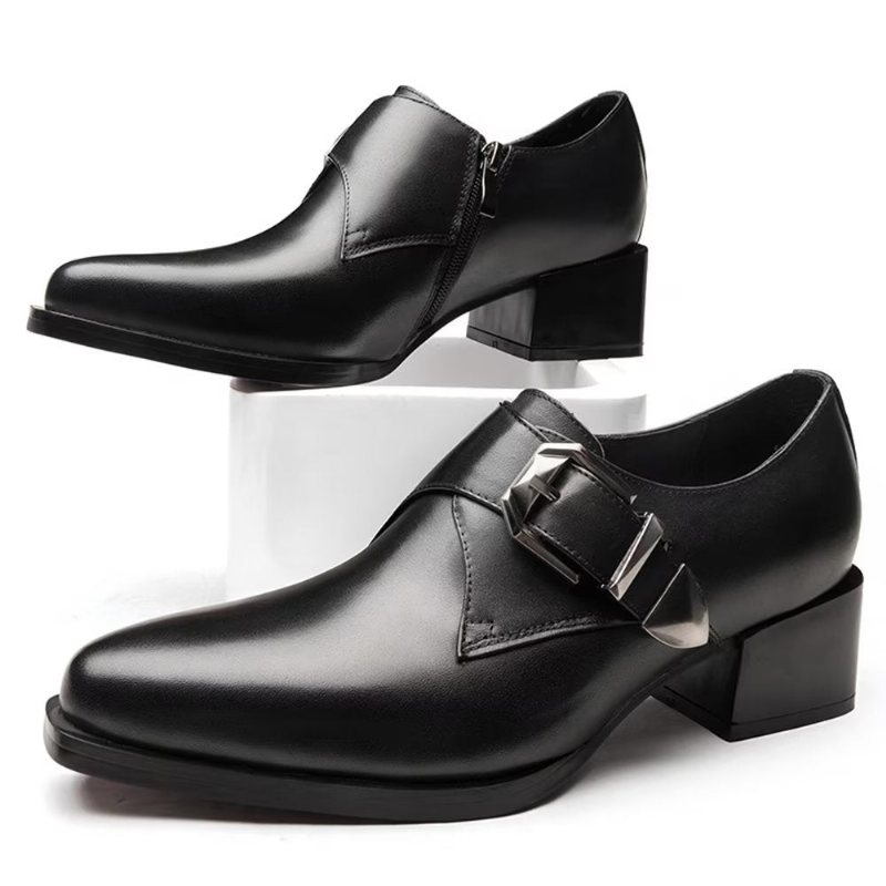 Formelle Sko Herre Luksus Spissede Monkstrap Dress - Svart