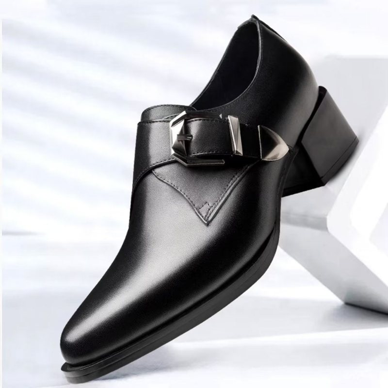 Formelle Sko Herre Luksus Spissede Monkstrap Dress - Svart