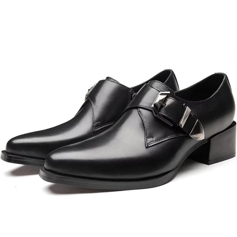 Formelle Sko Herre Luksus Spissede Monkstrap Dress - Svart