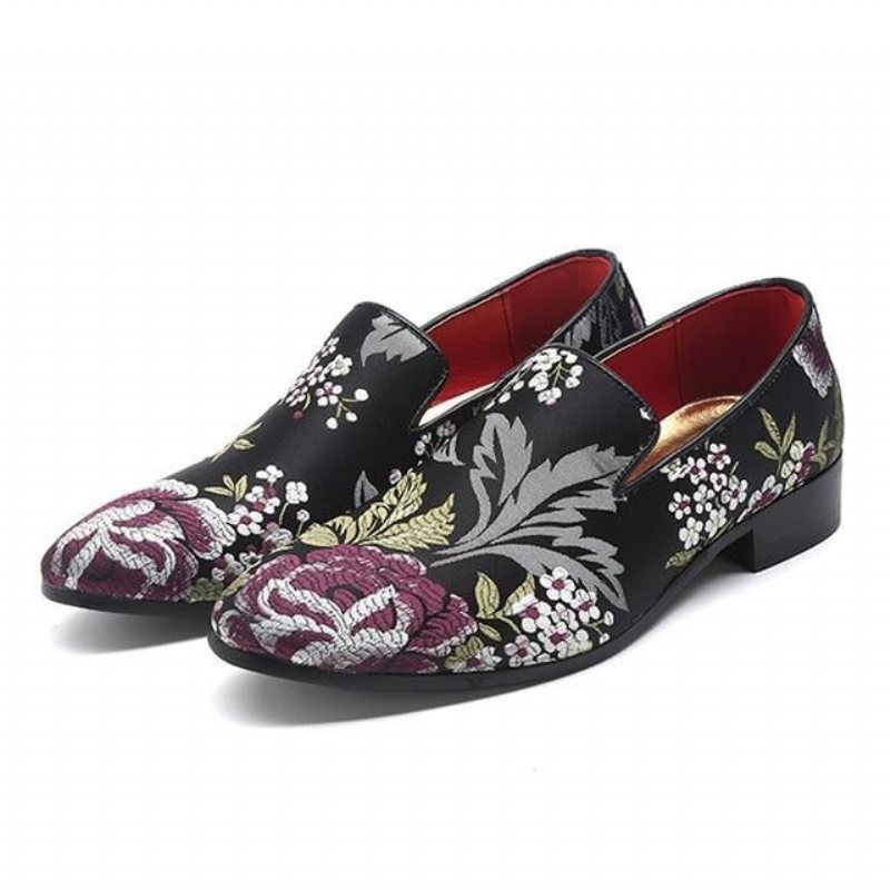 Formelle Sko Herre Med Eksotiske Blomstertrykk Slip-on Dress - Flerfarget