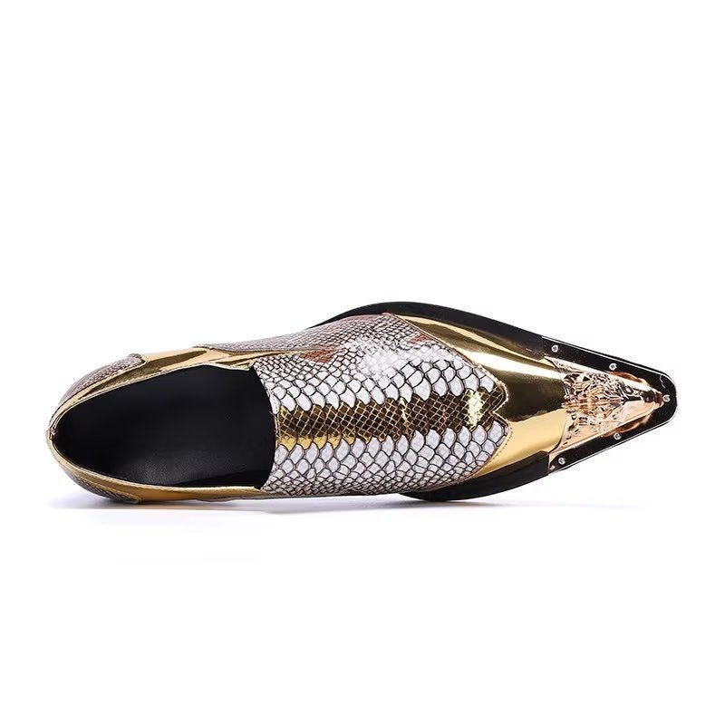 Formelle Sko Herre Preget Skinn Elegante Smarte Slip-on - Gull