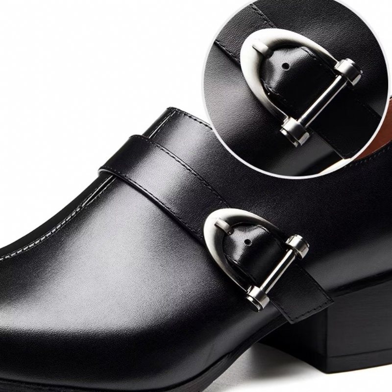 Formelle Sko Herre Utsøkt Skinn Monkstrap Dress - Svart