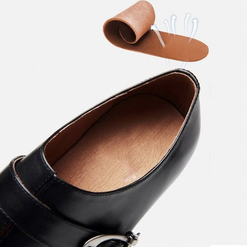 Formelle Sko Herre Utsøkt Skinn Monkstrap Dress - Svart