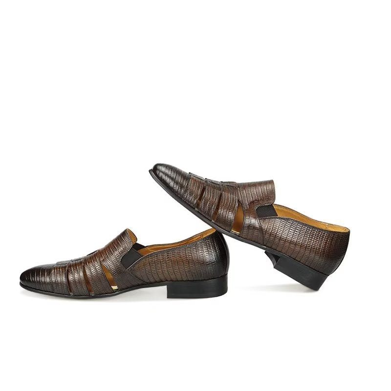 Fritidssko Herre Eksotiske Metalltå-slip-on Loafers - Kaffe