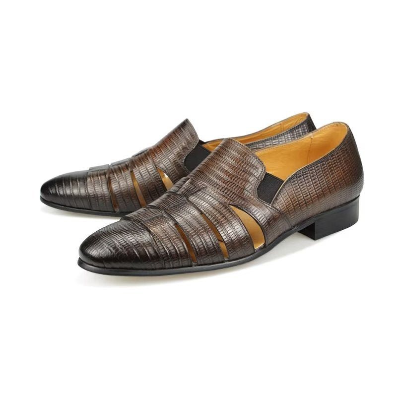 Fritidssko Herre Eksotiske Metalltå-slip-on Loafers - Kaffe