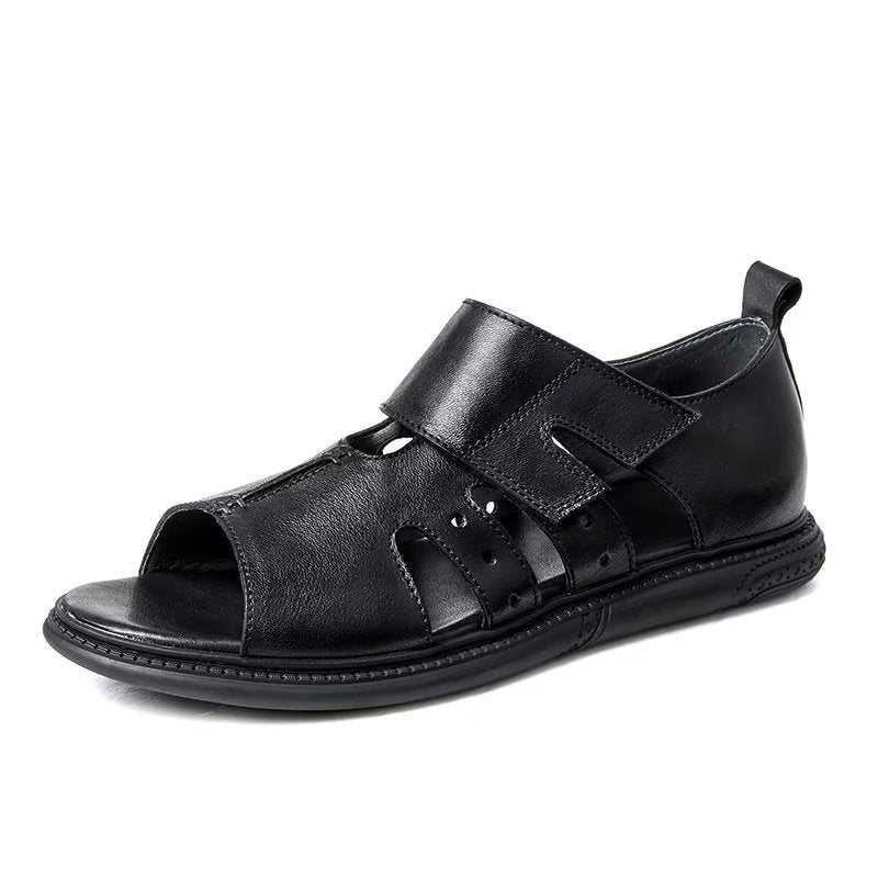 Fritidssko Herre Elegante Peep Toe Borrelåssandaler - Svart