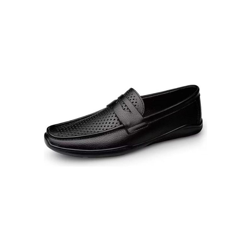 Fritidssko Herre Elegante Pu Slip-on Loafers Med Metallmote - Sort Hull