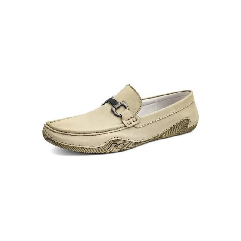 Fritidssko Herre Elegante Slip-on Loafers Med Metallmote - Grå