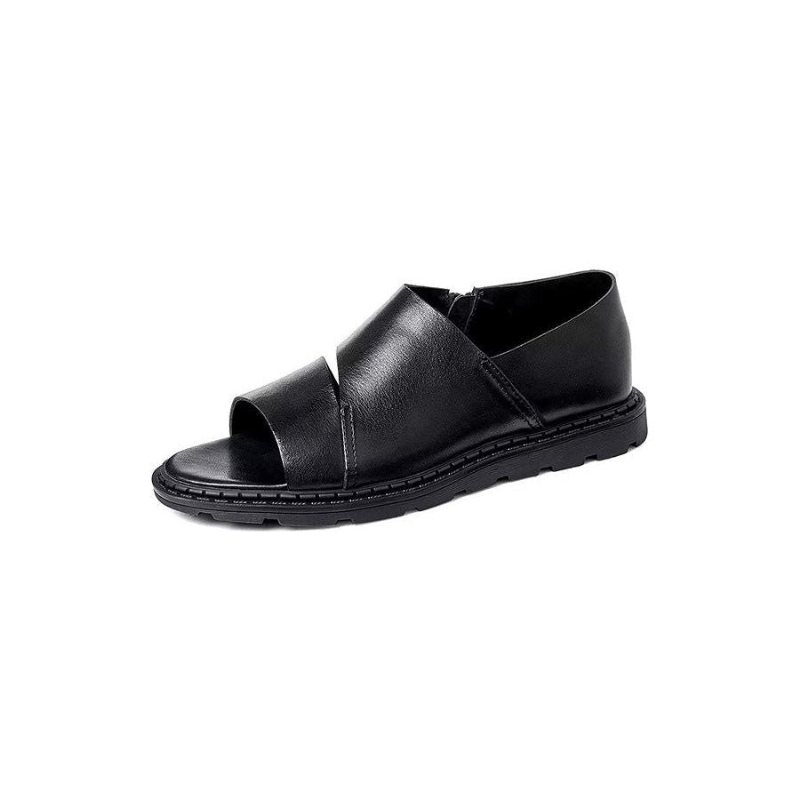 Fritidssko Herre Peep Toe-sandaler I Skinn