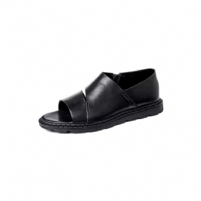 Fritidssko Herre Peep Toe-sandaler I Skinn