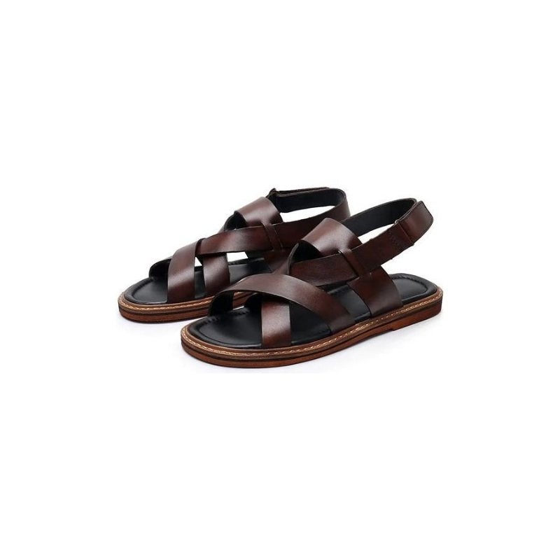 Fritidssko Herre Roman Peep Toe Sandaler - Kaffe