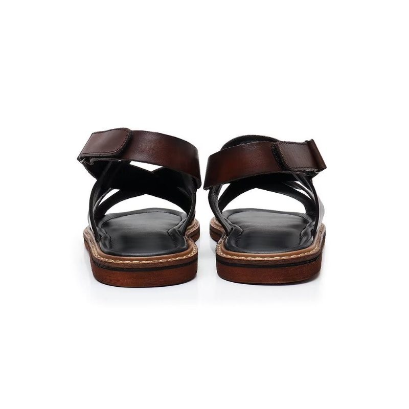 Fritidssko Herre Roman Peep Toe Sandaler - Kaffe