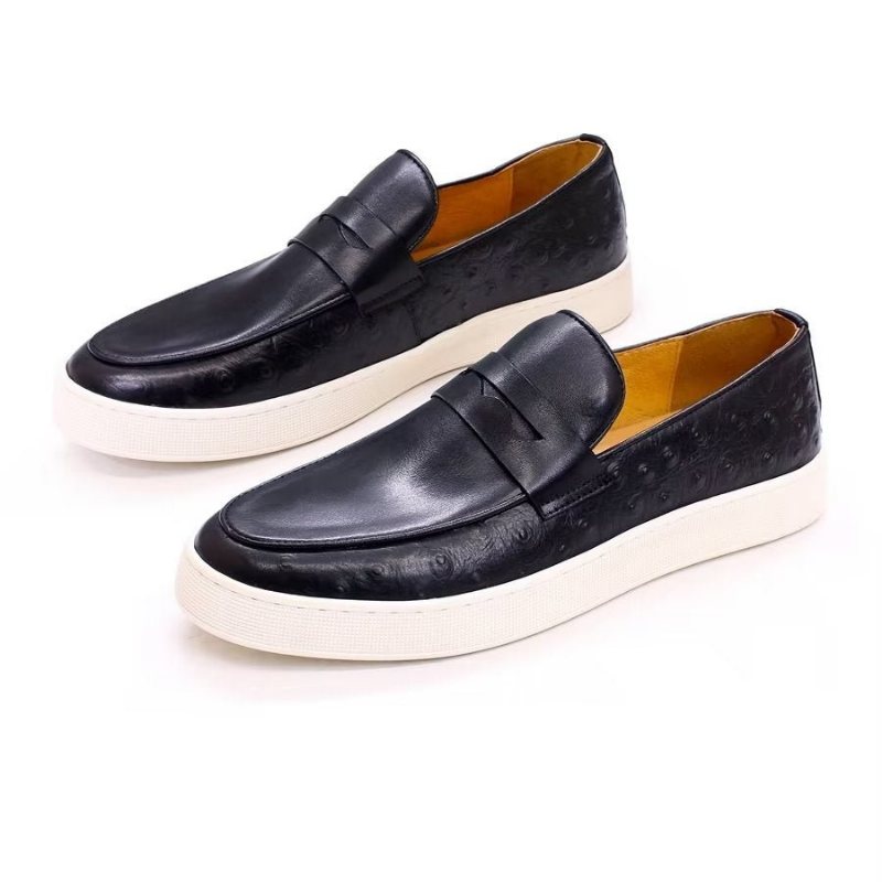 Herre Fritidssko Eksotiske Skinn Elegante Slip-on Sko - Svart