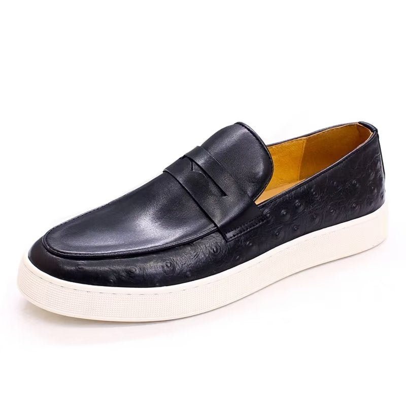 Herre Fritidssko Eksotiske Skinn Elegante Slip-on Sko - Svart