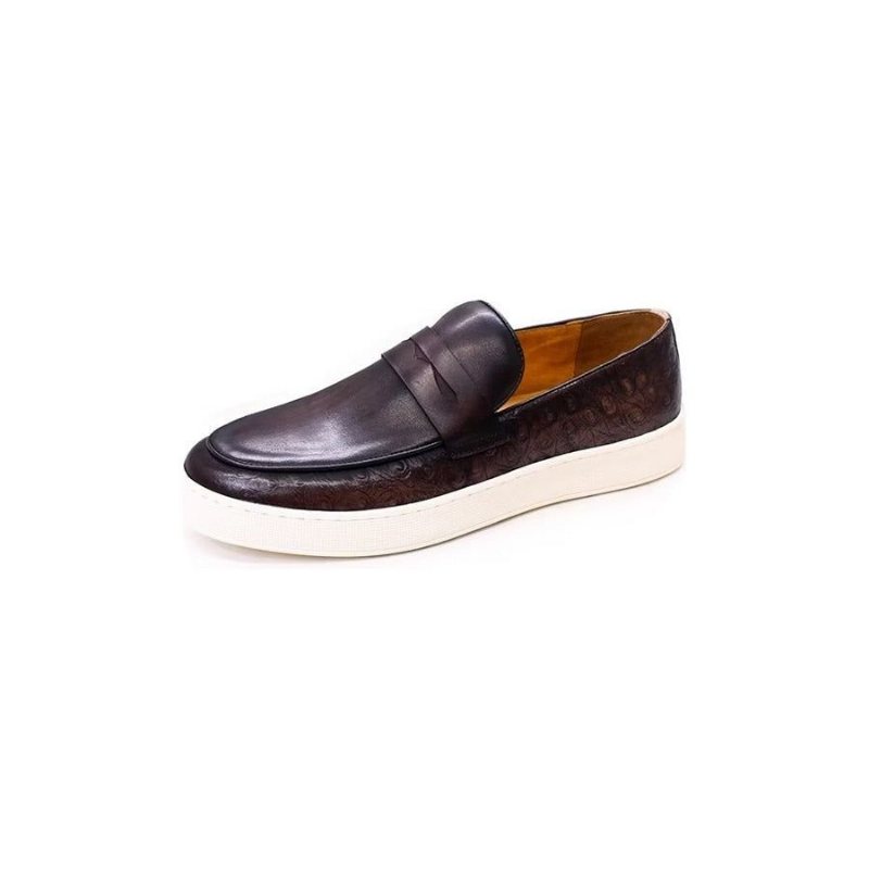 Herre Fritidssko Eksotiske Skinn Elegante Slip-on Sko - Kaffe