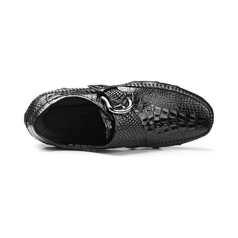 Herre Fritidssko Luksus Alligator Texture Penny Loafers - Svart