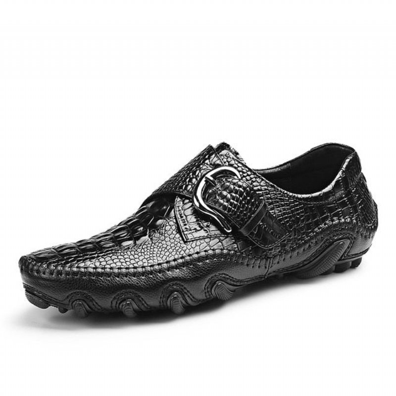 Herre Fritidssko Luksus Alligator Texture Penny Loafers - Svart