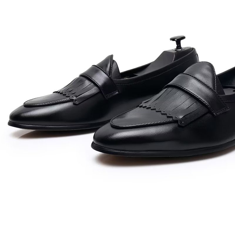 Herre Fritidssko Luksus Dusk Skinn Slip On Loafers - Svart