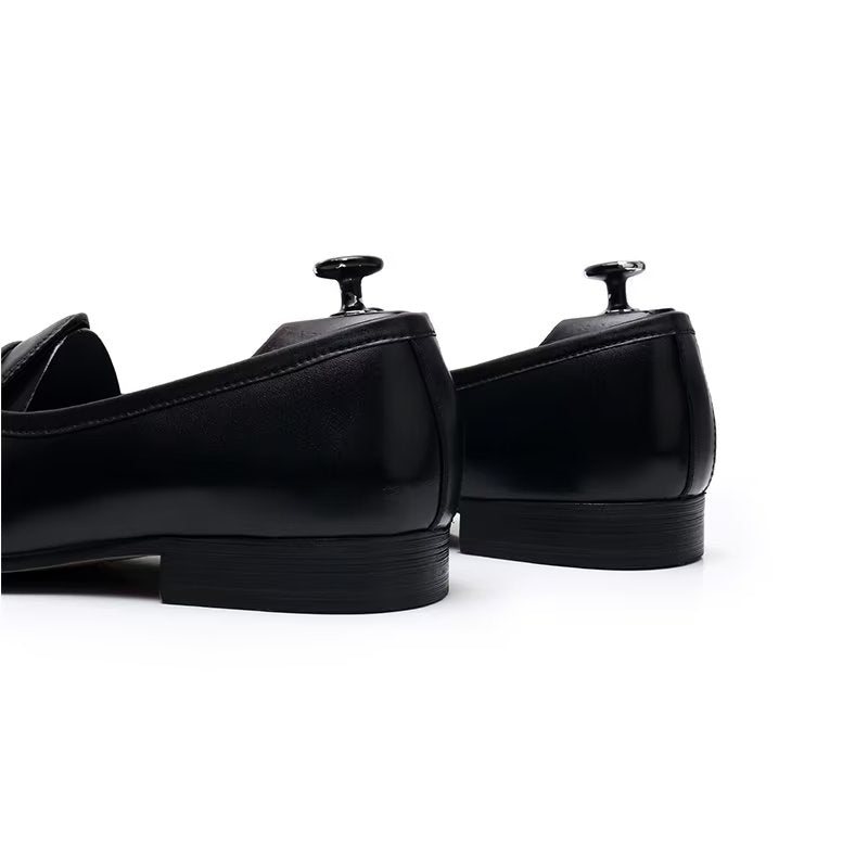 Herre Fritidssko Luksus Dusk Skinn Slip On Loafers - Svart