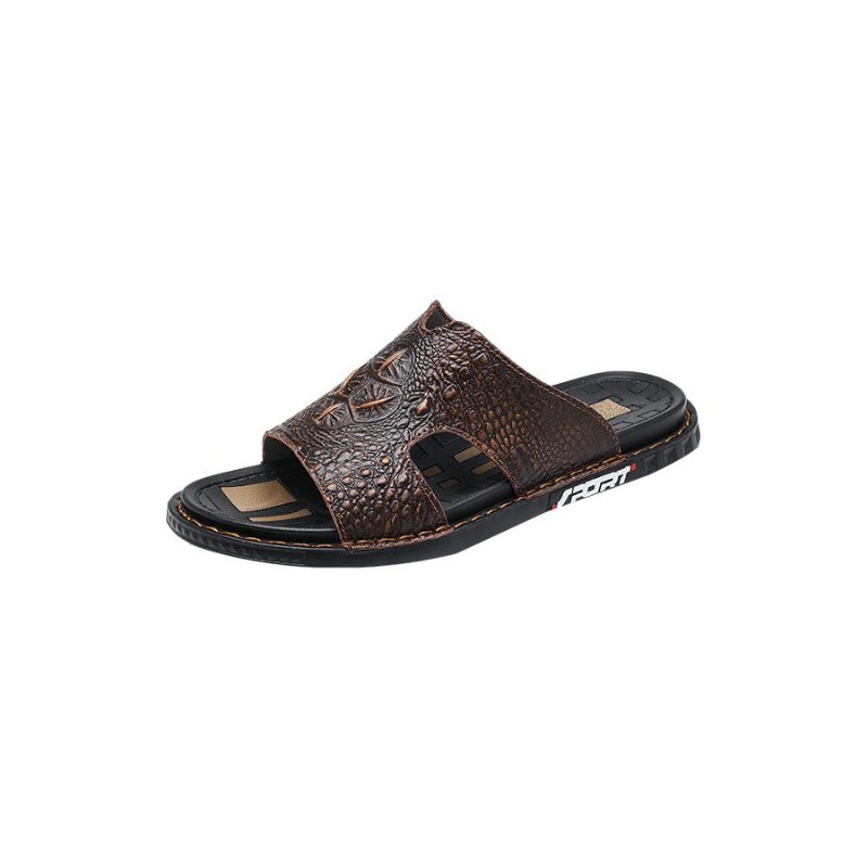 Herre Fritidssko Luxecroco Summer Chic Slip On Slides - Kaffe