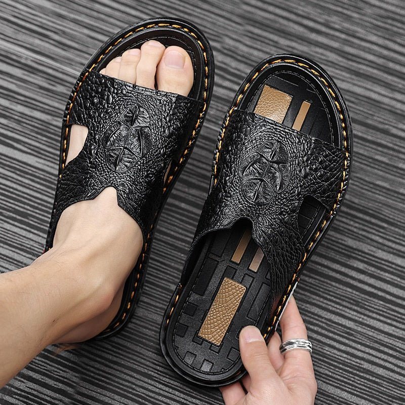 Herre Fritidssko Sommer Chic Slip-on Slides - Svart