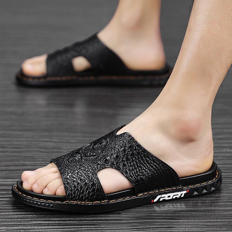 Herre Fritidssko Sommer Chic Slip-on Slides - Svart