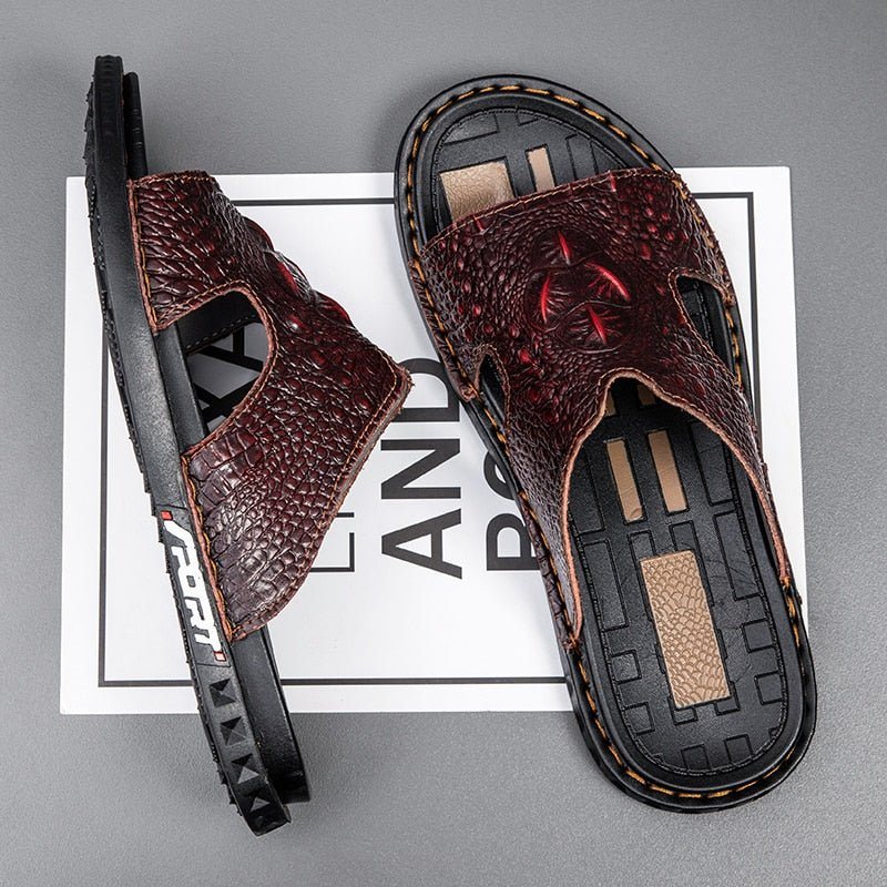 Herre Fritidssko Sommer Chic Slip-on Slides - Rød