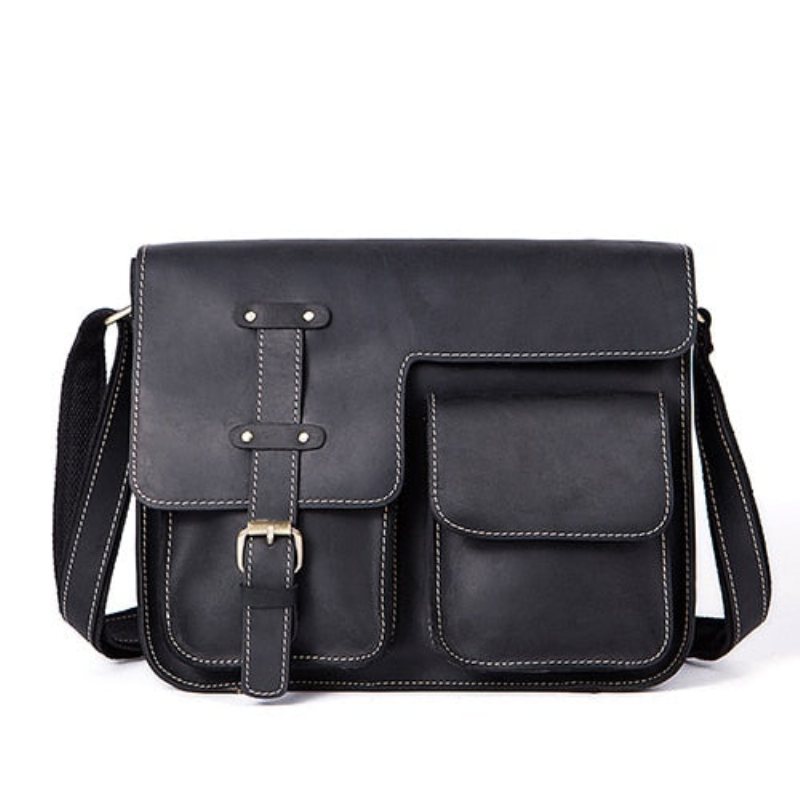 Herre Kofferter Luksus Eksotisk Skinn Vintage Flap Crossbody Koffert - Svart